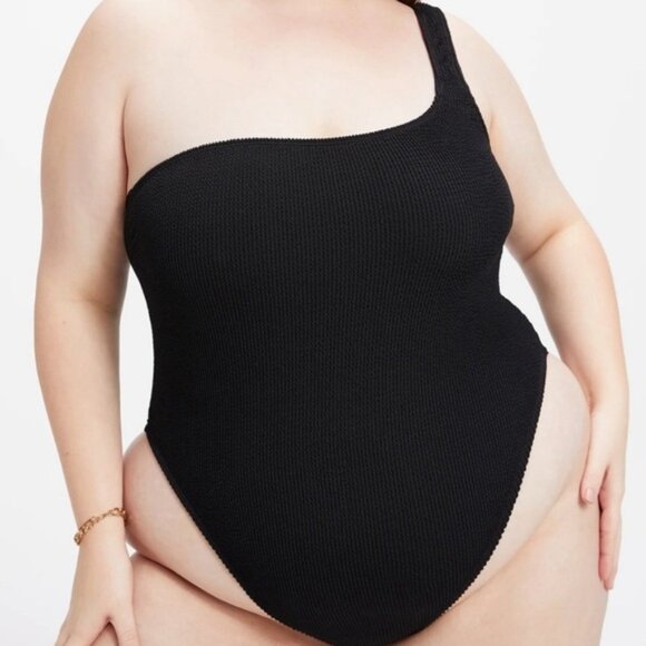 NEW GOOD AMERICAN 🇺🇸 ALWAYS FITS ONE SHOULDER SWIMSUIT PLUS Size 7/8 - 4XL 5XL - Picture 2 of 14